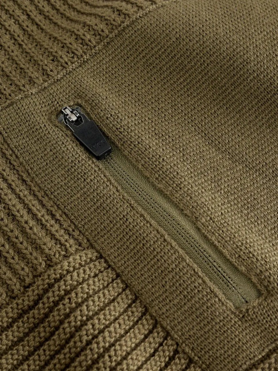 Kakigroen - Utility gebreide hoodie (3-16jr)