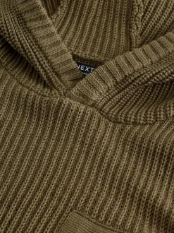 Kakigroen - Utility gebreide hoodie (3-16jr)