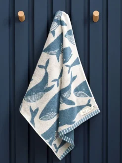 Katoenen handdoek met walvissenprint 100% katoen