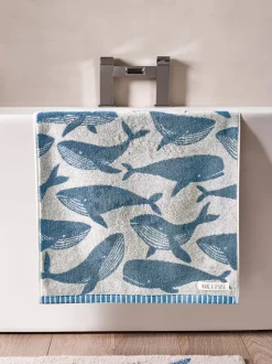 Katoenen handdoek met walvissenprint 100% katoen