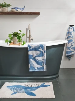 Katoenen handdoek met walvissenprint 100% katoen