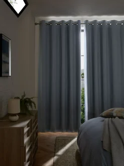 Katoenen ringgordijnen