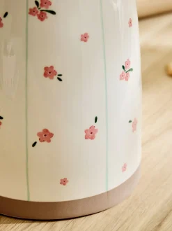 Keramische koekjespot met bloemen