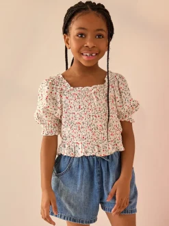 Kersenprint - Gesmokte blouse (3-16jr)