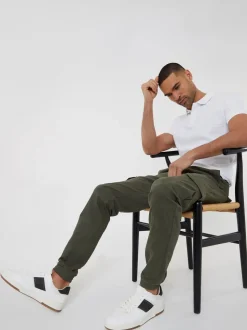 Khaki - Threadbare cargobroek in joggingstijl van katoen met stretch