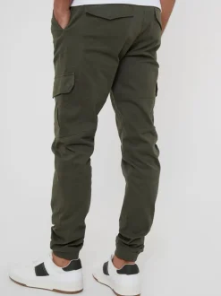 Khaki - Threadbare cargobroek in joggingstijl van katoen met stretch