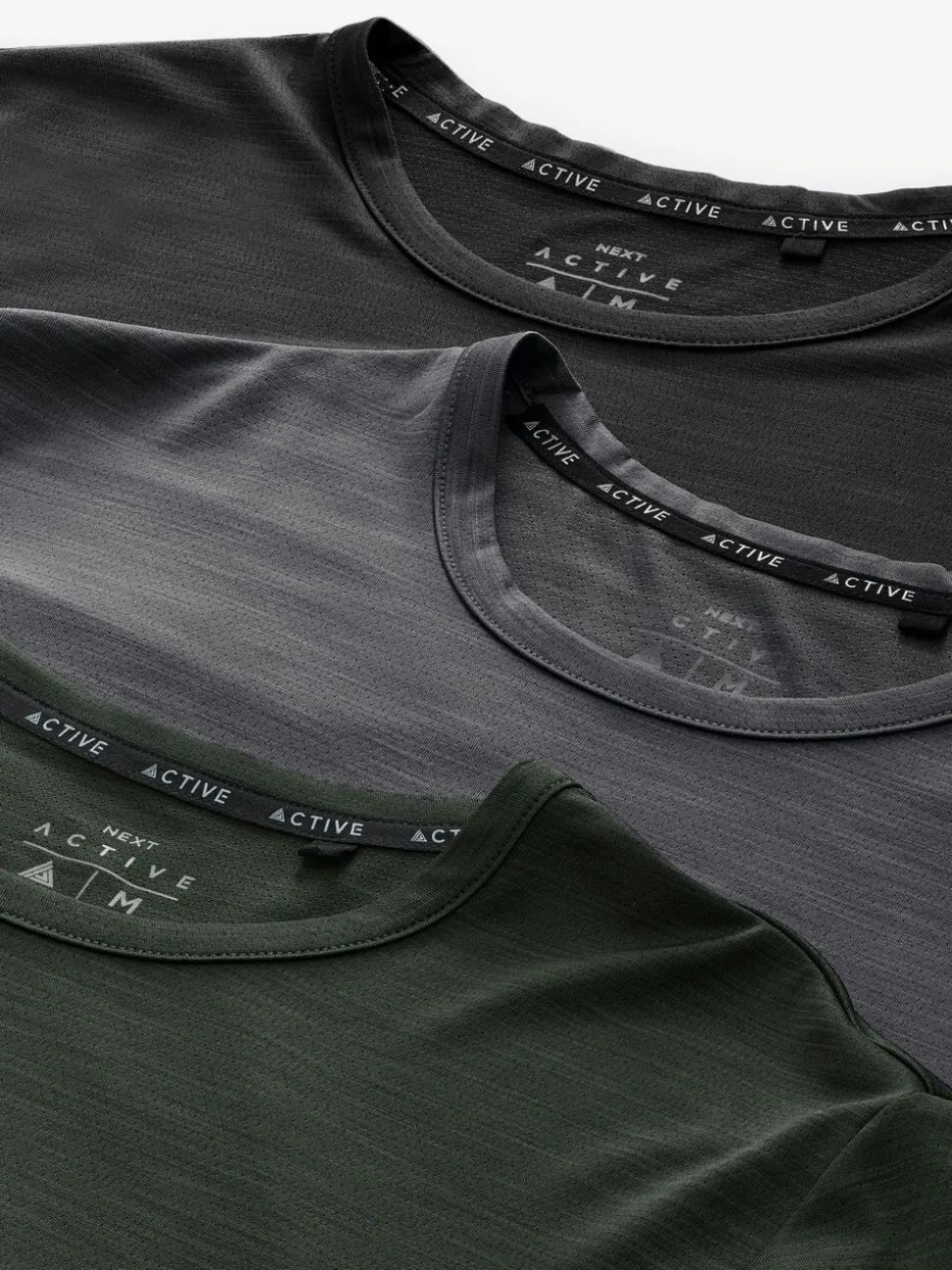 Khakigroen/leigrijs/zwart - T-shirt met korte mouwen - Actieve Gym Mesh Vesten 3 Pack