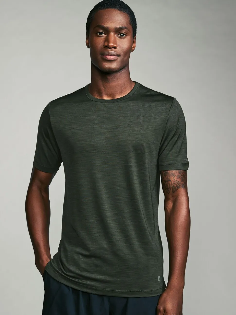 Khakigroen/leigrijs/zwart - T-shirt met korte mouwen - Actieve Gym Mesh Vesten 3 Pack