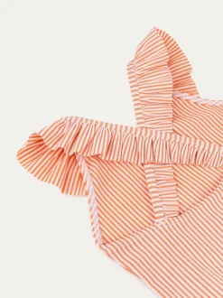 KIDLY By MORI Seersucker Frilled Swimsuit