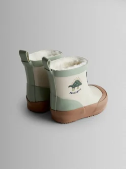 Kiezelkleurig dinosaurus - JoJo Maman Bébé Short Cosy Lined Wellie Boot