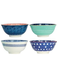 Kitchencraft Set of 4 Patterned Ceramic Cereal Bowls