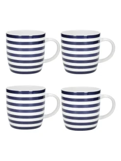Kitchencraft Set of 4 Striped Ceramic Mugs