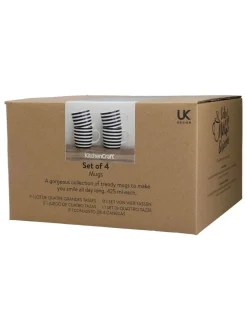 Kitchencraft Set of 4 Striped Ceramic Mugs