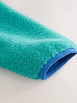 Kleurenblok - Effen fleece met rits en trechterhals (3mnd-7jr)