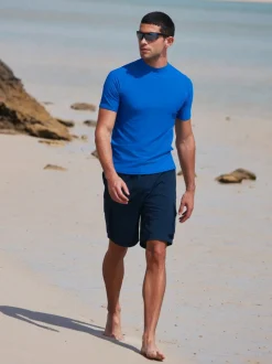 Kobaltblauw - Actief rash vest met korte mouwen