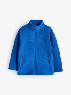 Kobaltblauw - Fleece jack met rits en zakken (3-16 jr)