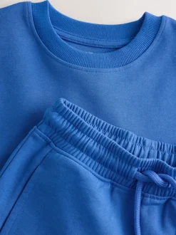 Kobaltblauw - Relaxed Fit Heavyweight T-Shirt and Shorts Set (3-16yrs)