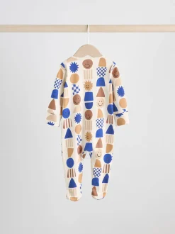Kobaltblauw - Verpakking van 3 babypyjama's met tweewegrits (0-2jr)