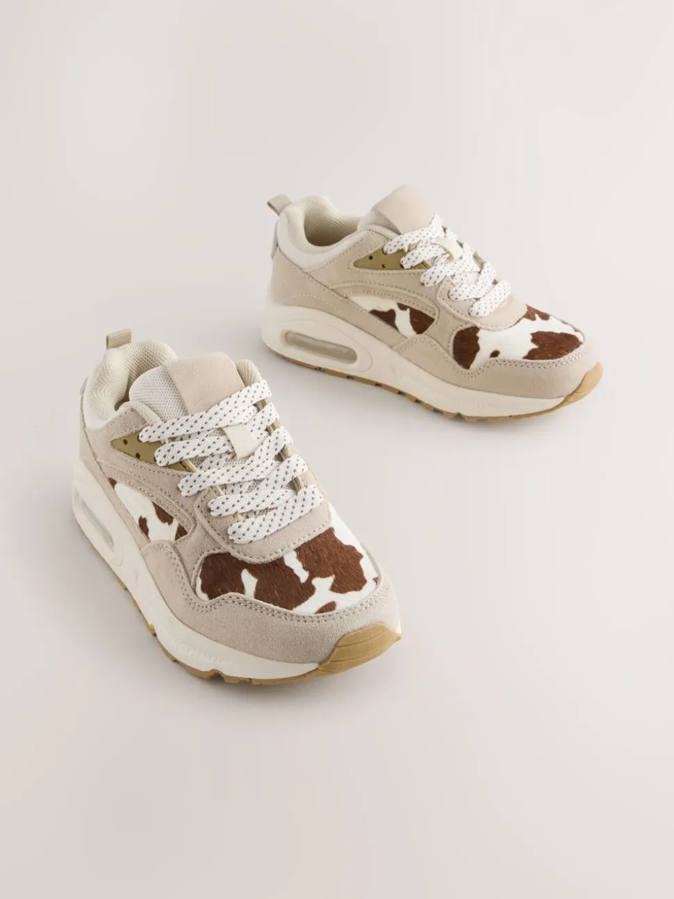 Koeienprint - Lace-up Bubble Trainers