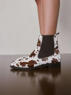 Koeienprint leer - Forever Comfort® Chelsea-enkellaarzen