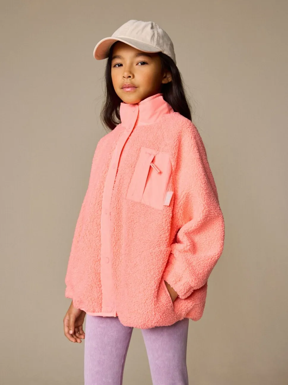 Koraaloranje - Button Up Fleece Jacket (3-16yrs)