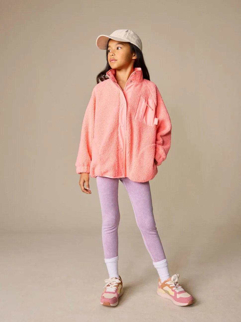 Koraaloranje - Button Up Fleece Jacket (3-16yrs)