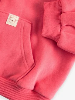 Koraalrood - Sweatshirt met kwartrits (3mnd -7jr)