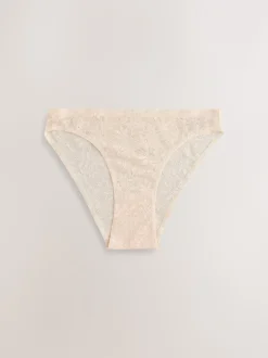 Koraalroze - All-Over Lace No VPL Knickers 3 Pack