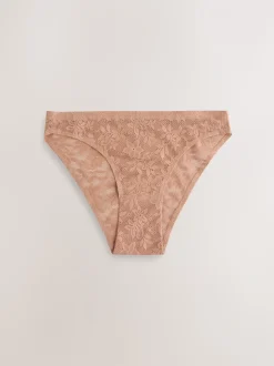 Koraalroze - All-Over Lace No VPL Knickers 3 Pack