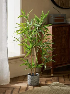 Kunstbamboeplant in stenen pot
