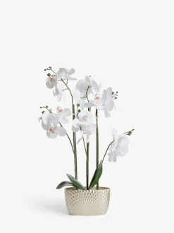 Kunstorchidee in geometrische pot
