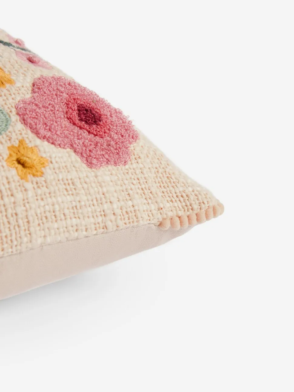 Kussen met geborduurde bloemenvaas van 100% katoen 50 x 30cm