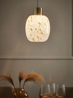 Lamp met mat confettiglas