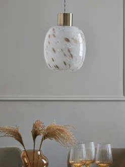 Lamp met mat confettiglas