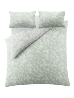 Laura Ashley 100% Cotton Percale 200 Thead Count Lloyd Duvet Cover and Pillowcase Set