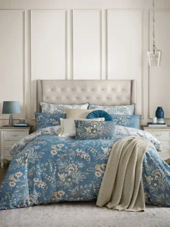 Laura Ashley 100% Cotton Sateen 200 Thread Count Marlbrook Duvet Cover and Pillowcase Set