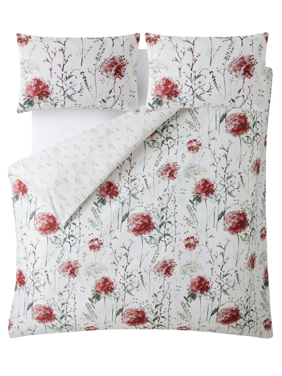 Laura Ashley 100% Cotton Sateen 220 Thread Count Pallington Bloom Duvet Cover and Pillowcase Set