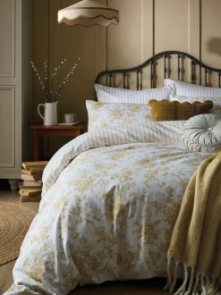 Laura Ashley 100% Cotton Sateen 200 Thread Count Walled Garden Duvet Cover and Pillowcase Set