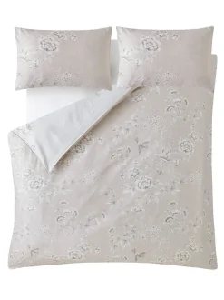 Laura Ashley 100% Cotton Sateen 220 Thread Count Rowsham Garden Duvet Cover and Pillowcase Set