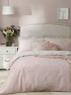 Laura Ashley 100% katoensatijn 200 thread count Pussy Willow Dekbedovertrek- en kussensloopset