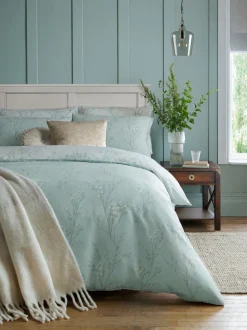Laura Ashley 100% katoensatijn 200 thread count Pussy Willow Dekbedovertrek- en kussensloopset