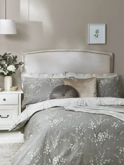 Laura Ashley 100% katoensatijn 200 thread count Pussy Willow Dekbedovertrek- en kussensloopset