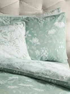 Laura Ashley 100% katoensatijn 200 draads Parterre dekbedovertrek- en kussensloopset