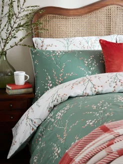 Laura Ashley 100% katoensatijn 200 thread count Pussy Willow Dekbedovertrek- en kussensloopset