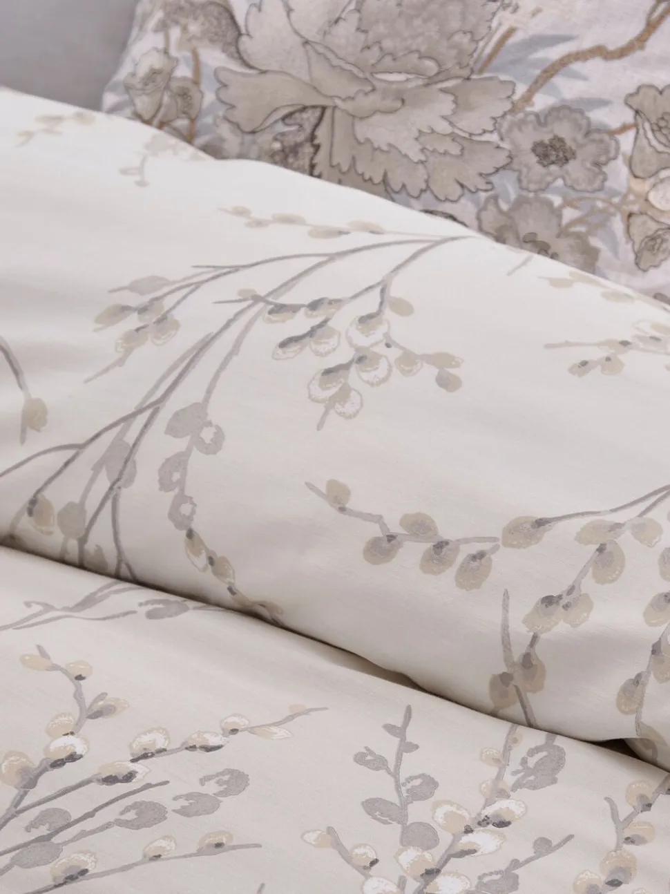 Laura Ashley 100% katoensatijn 200 thread count Pussy Willow Dekbedovertrek- en kussensloopset