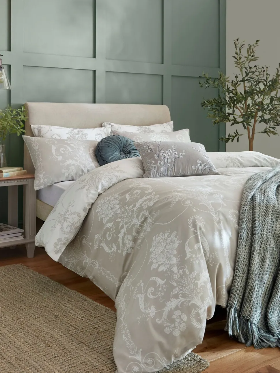 Laura Ashley 100% katoensatijn 200 -draads Josette dekbedovertrekset met kussenslopen