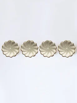 Laura Ashley 4 Pack Ceramic Metallic Edge Drawer Knobs