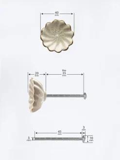 Laura Ashley 4 Pack Ceramic Metallic Edge Drawer Knobs