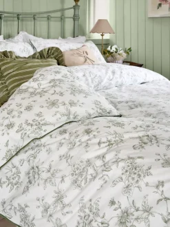 Laura Ashley Aneta Floral 100% Cotton Duvet Cover and Pillowcase Set