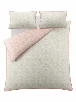 Laura Ashley Ashstead Damask 200 Thread Count Duvet Cover and Pillowcase Set